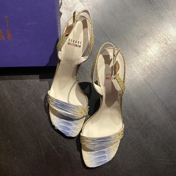 Stuart Weitzman Juliart Sea Luau Python Sandals — 9.5 — Never worn! - Picture 5 of 8